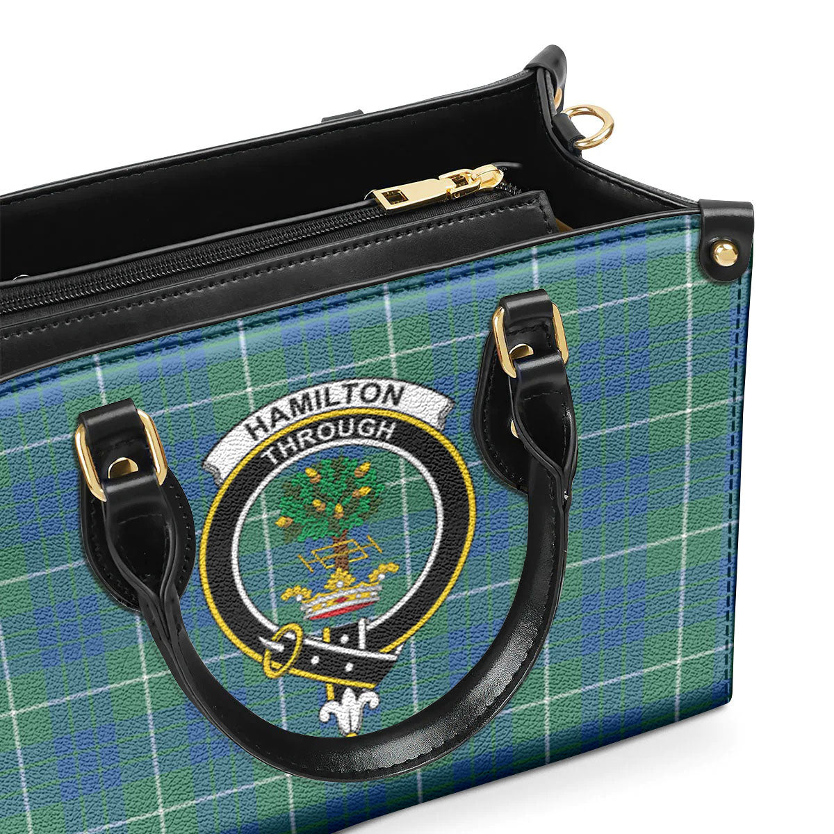 Hamilton Hunting Ancient Tartan Crest Leather Handbag