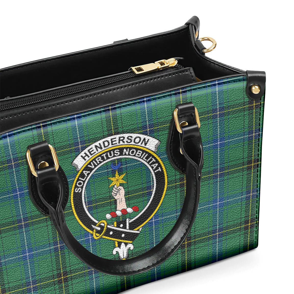 Henderson Ancient Tartan Crest Leather Handbag