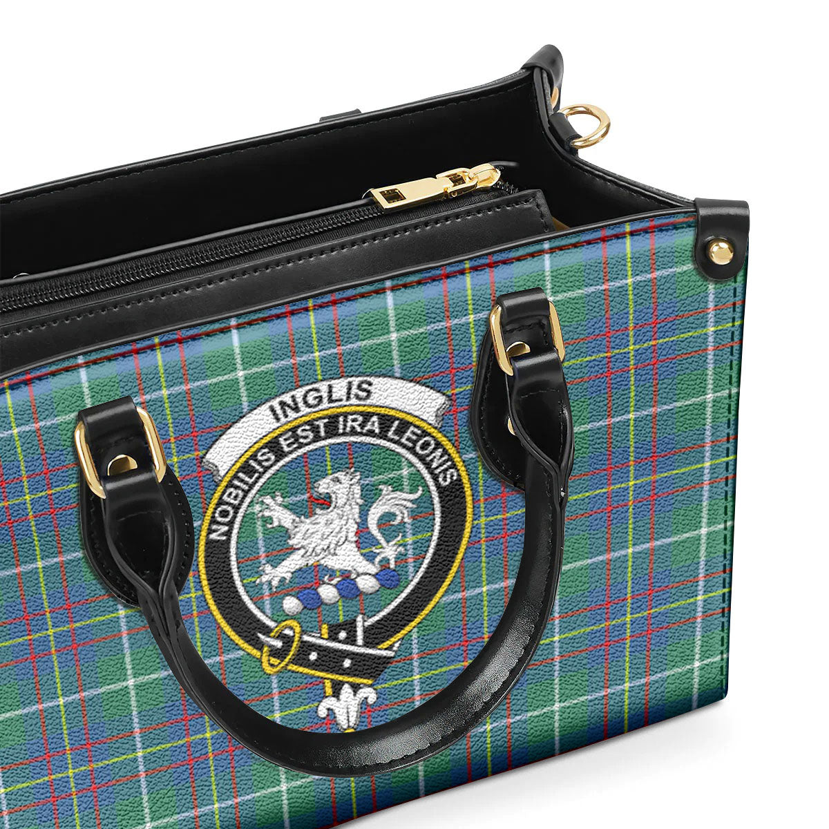 Inglis Ancient Tartan Crest Leather Handbag