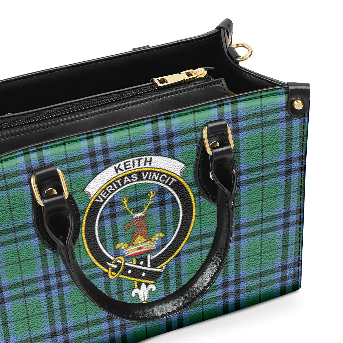 Keith Ancient Tartan Crest Leather Handbag