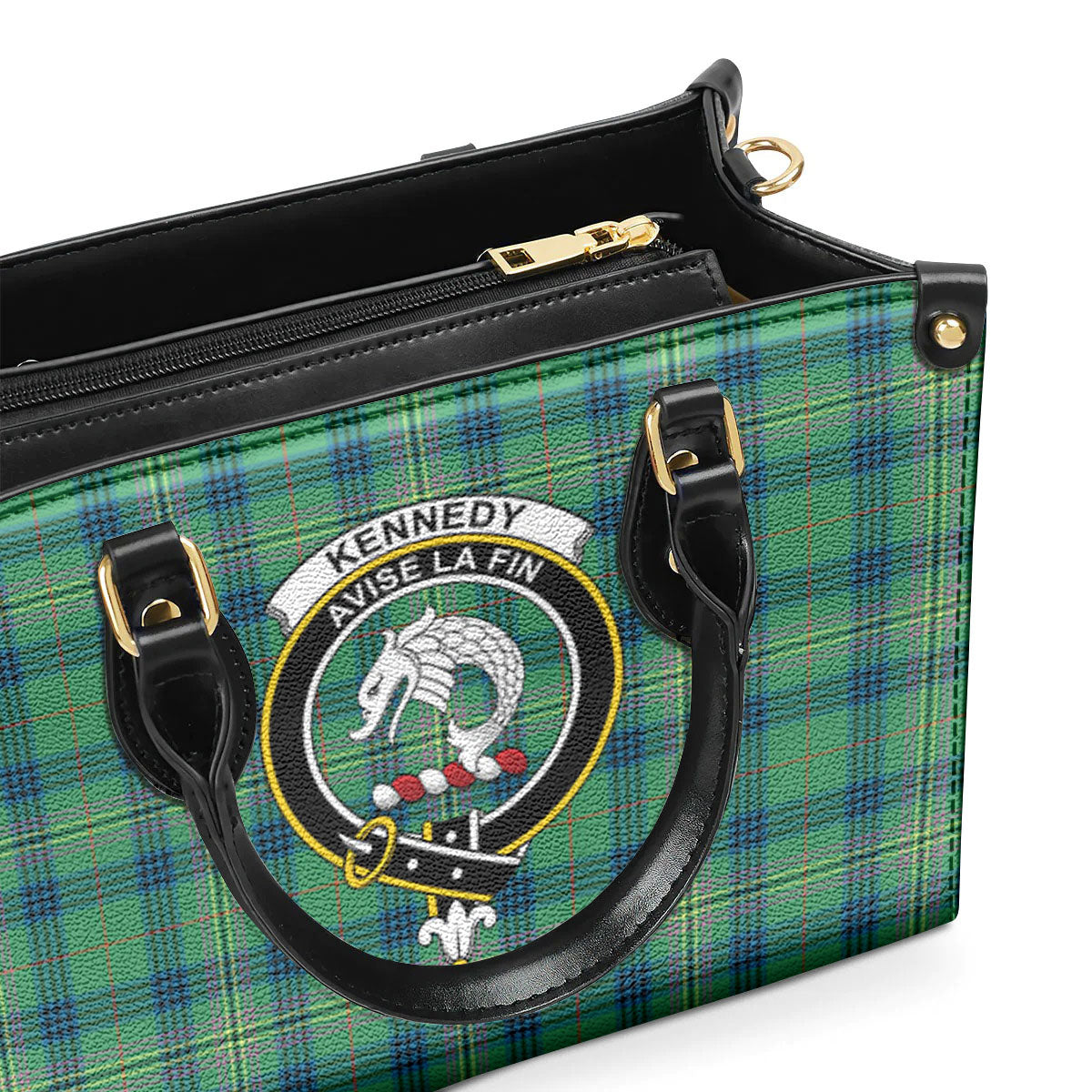 Kennedy Ancient Tartan Crest Leather Handbag