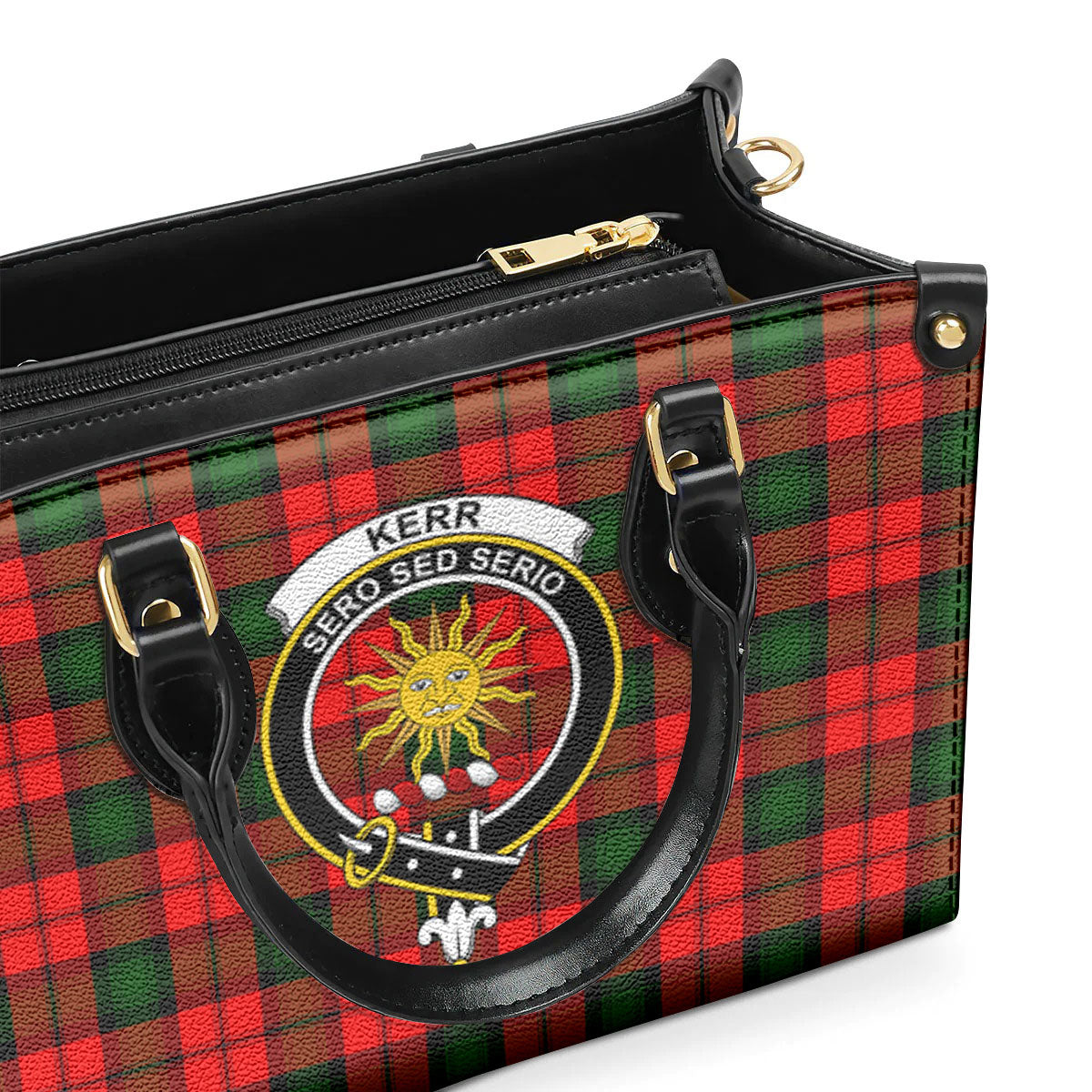 Kerr Modern Tartan Crest Leather Handbag