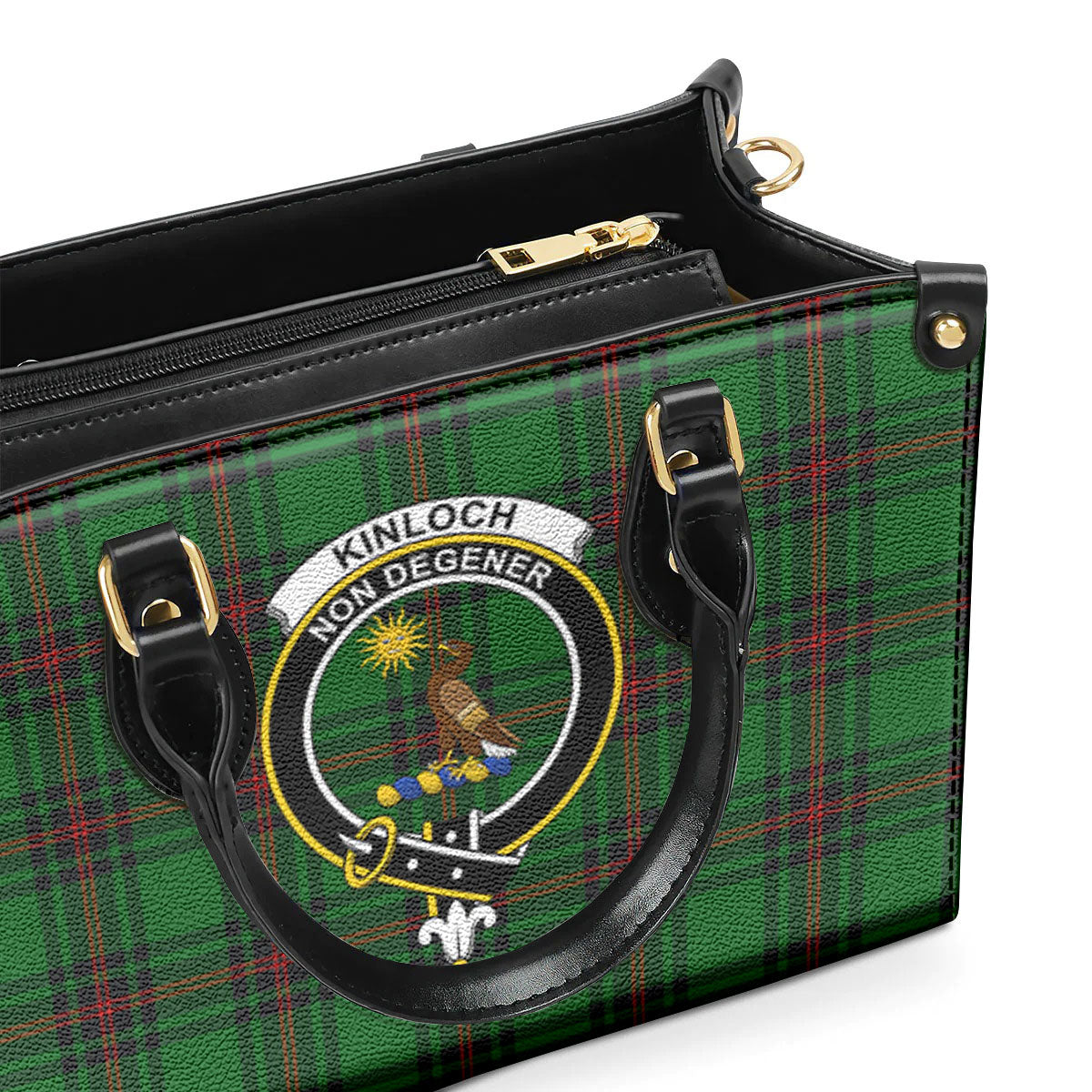 Kinloch Tartan Crest Leather Handbag