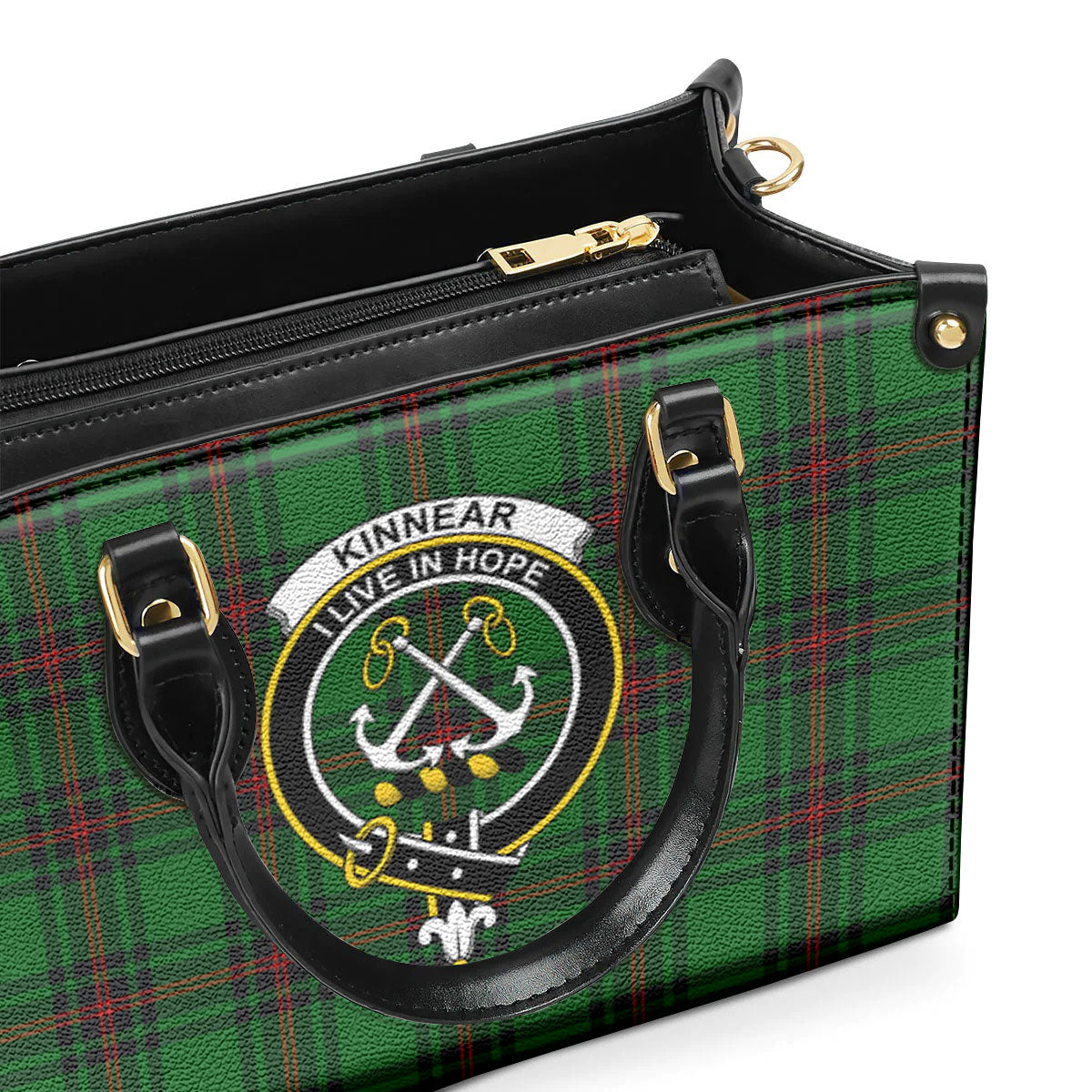 Kinnear Tartan Crest Leather Handbag