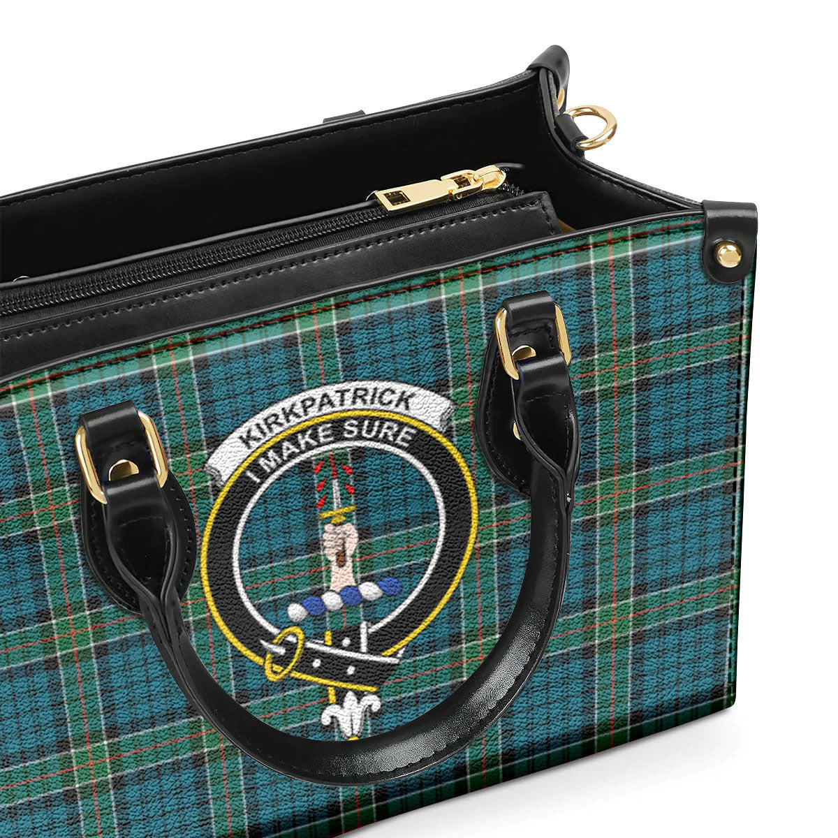 Kirkpatrick Ancient Tartan Crest Leather Handbag