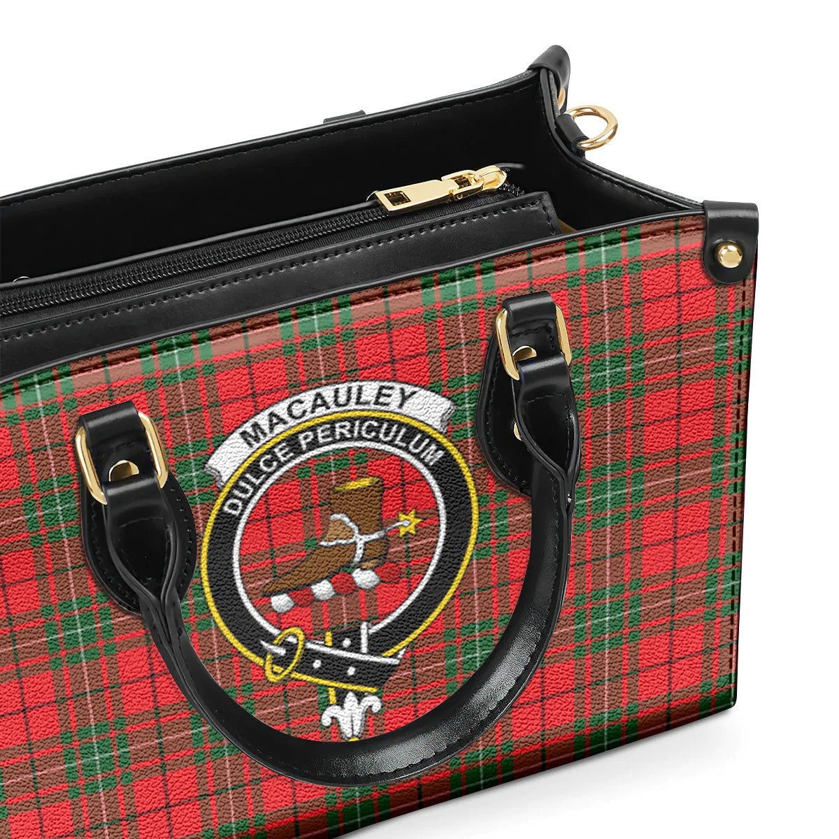 MacAuley Modern Tartan Crest Leather Handbag