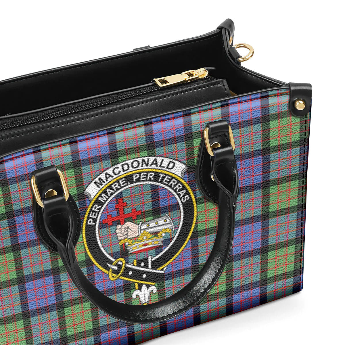 MacDonald Ancient Tartan Crest Leather Handbag