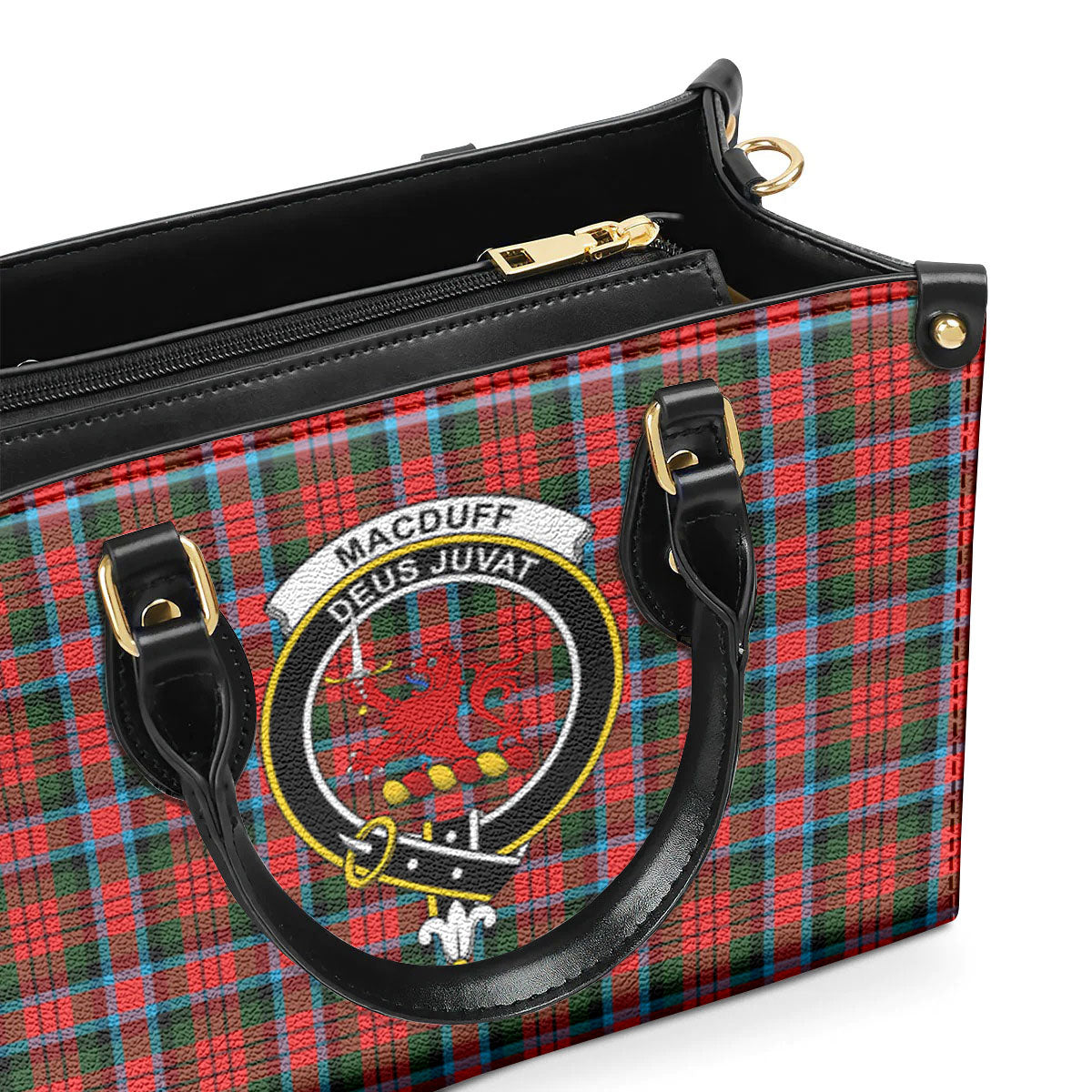 MacDuff Modern Tartan Crest Leather Handbag