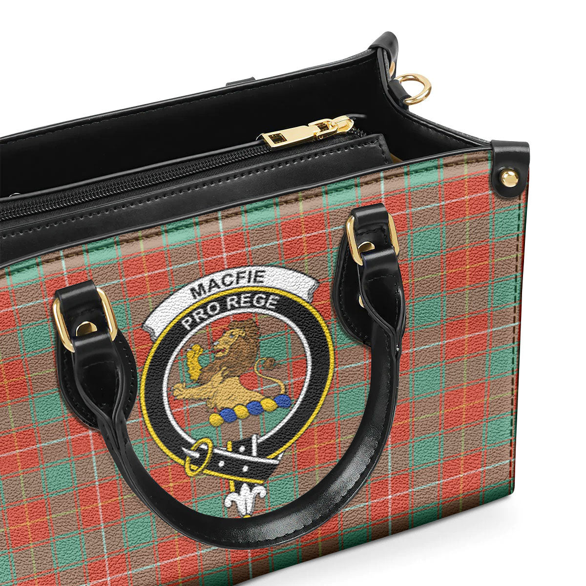 MacFie Ancient Tartan Crest Leather Handbag