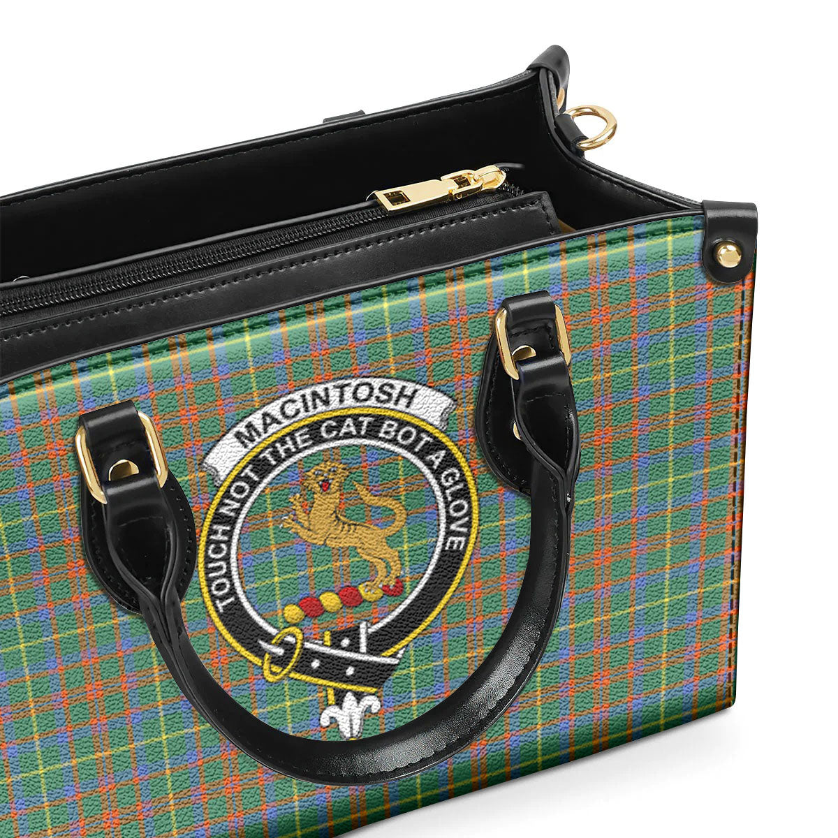 MacIntosh Hunting Ancient Tartan Crest Leather Handbag