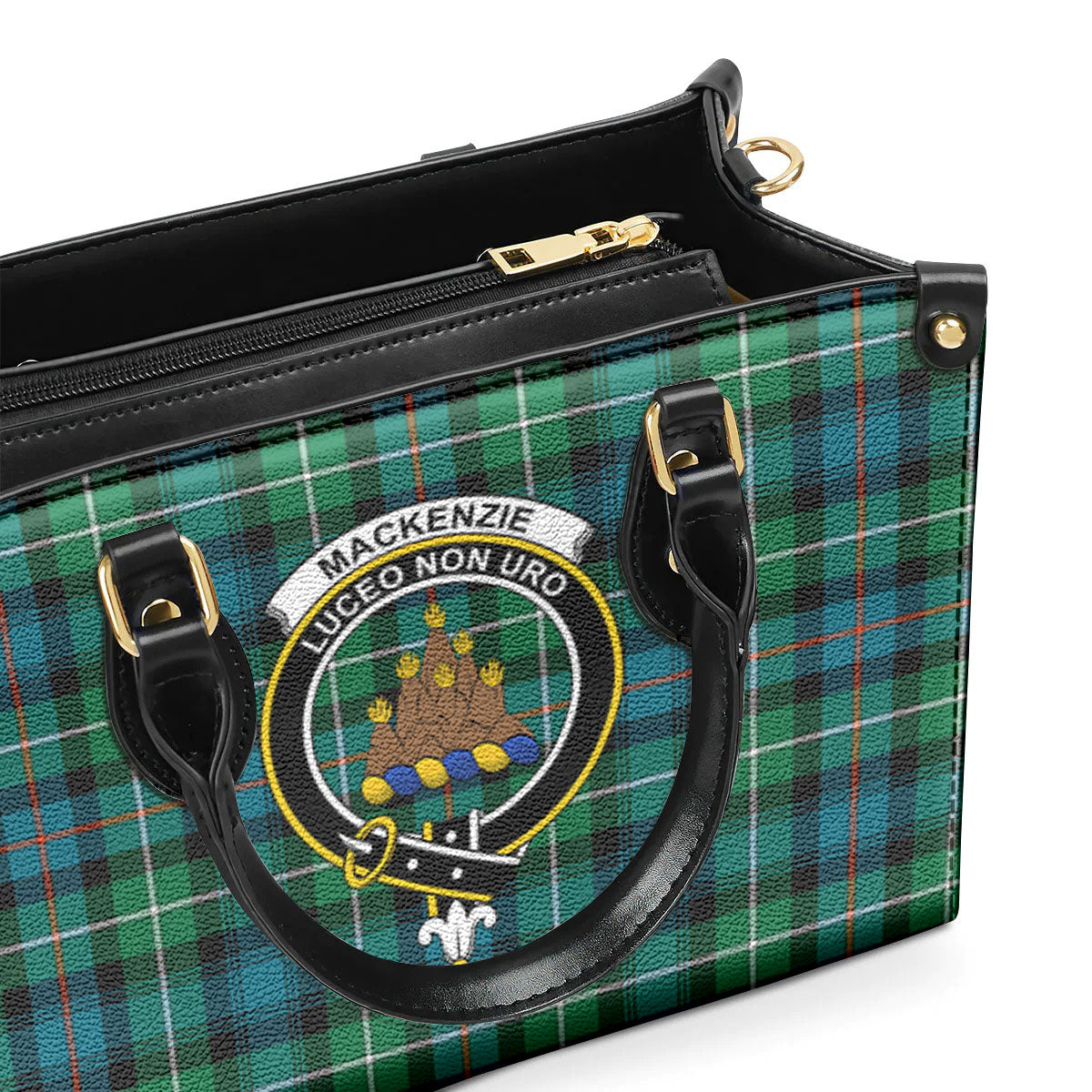 MacKenzie Ancient Tartan Crest Leather Handbag