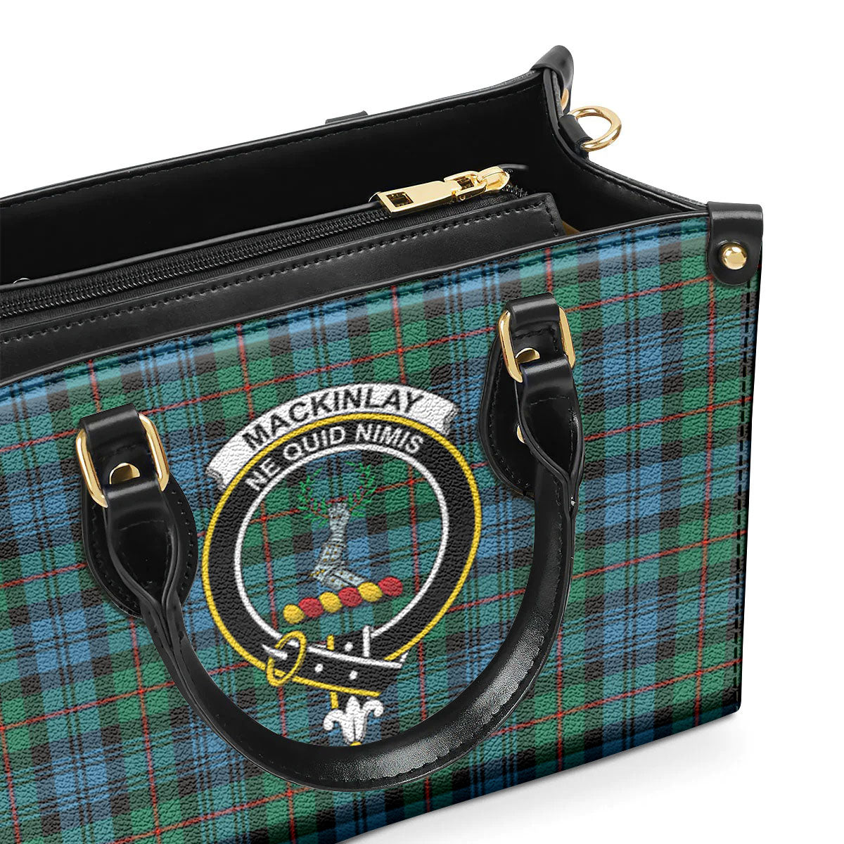 MacKinlay Ancient Tartan Crest Leather Handbag