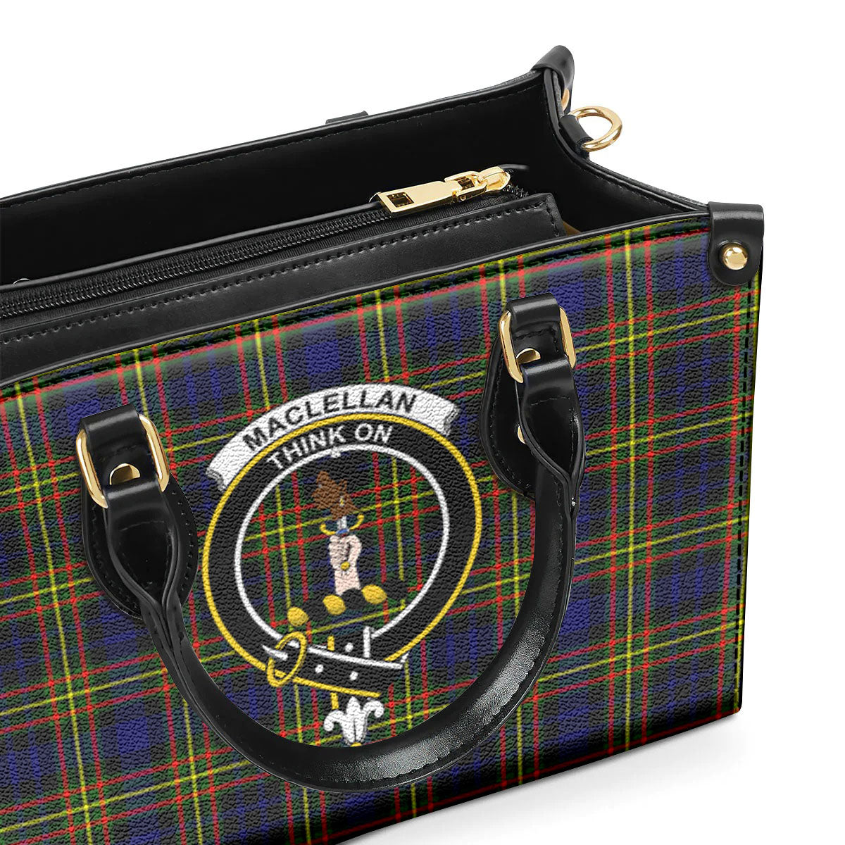 MacLellan Modern Tartan Crest Leather Handbag