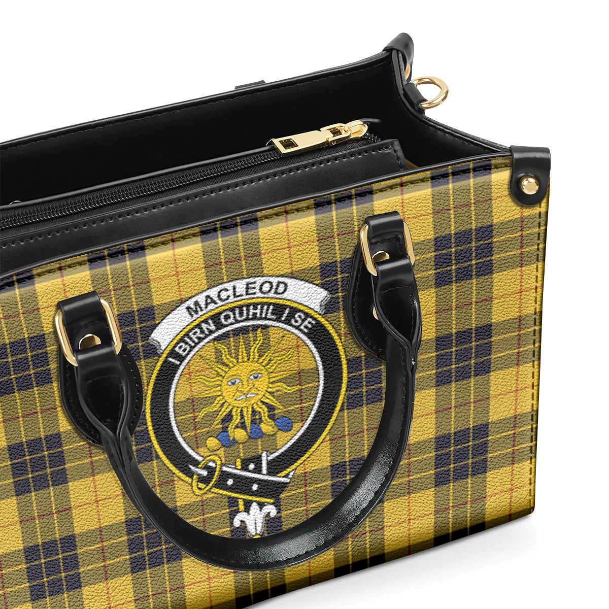 MacLeod of Lewis Ancient Tartan Crest Leather Handbag