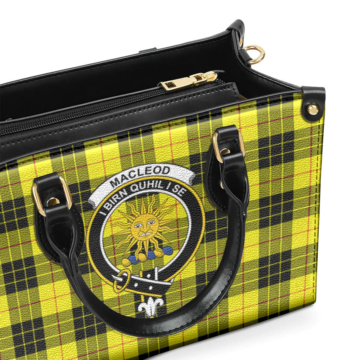 MacLeod of Lewis Modern Tartan Crest Leather Handbag