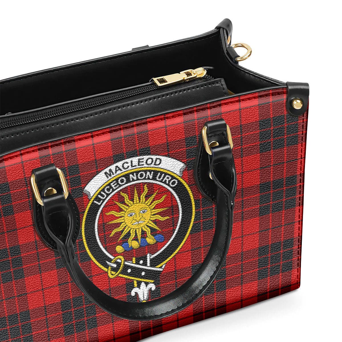 MacLeod of Raasay Tartan Crest Leather Handbag