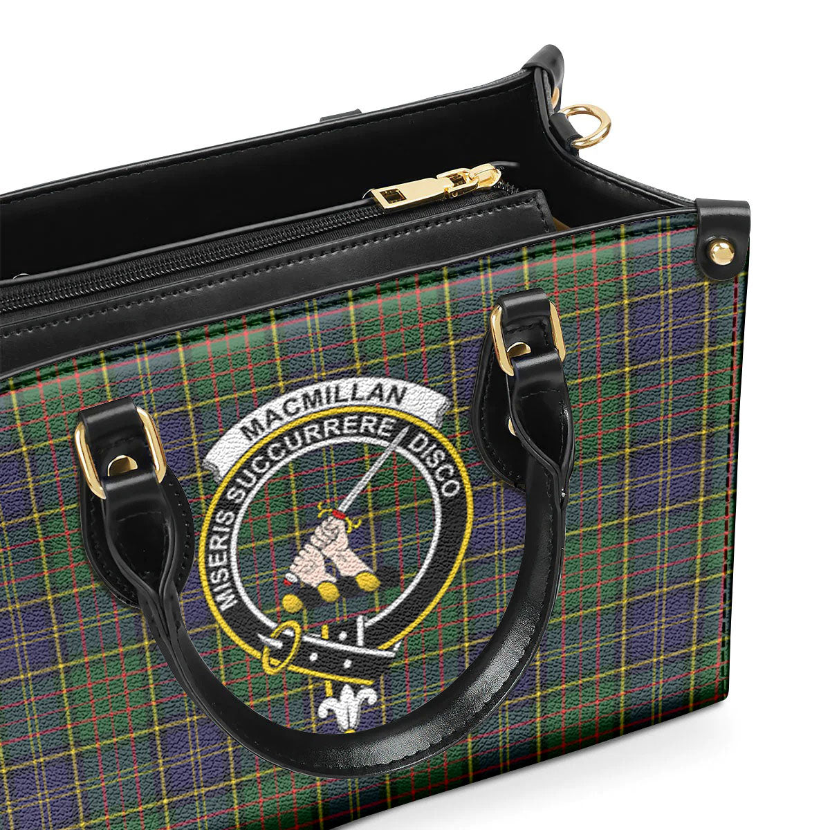 MacMillan Hunting Modern Tartan Crest Leather Handbag