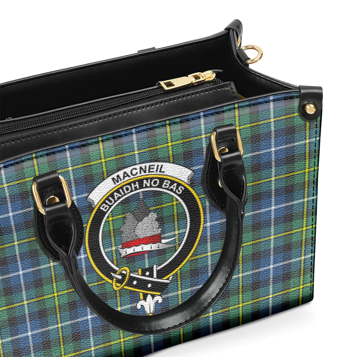 MacNeil of Barra Ancient Tartan Crest Leather Handbag