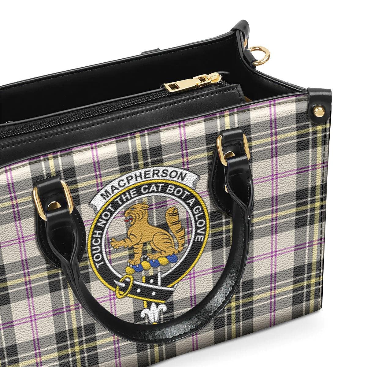 MacPherson Dress Ancient Tartan Crest Leather Handbag