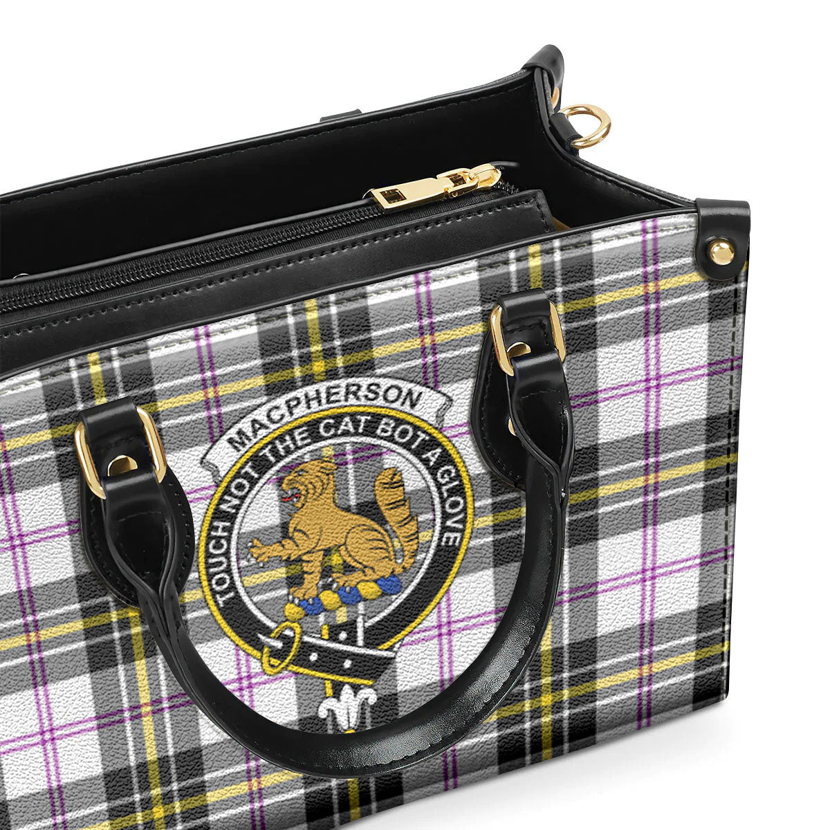 MacPherson Dress Modern Tartan Crest Leather Handbag