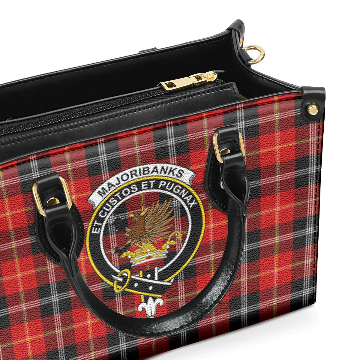 Majoribanks Tartan Crest Leather Handbag