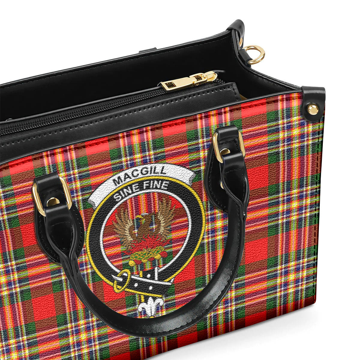 Makgill Tartan Crest Leather Handbag