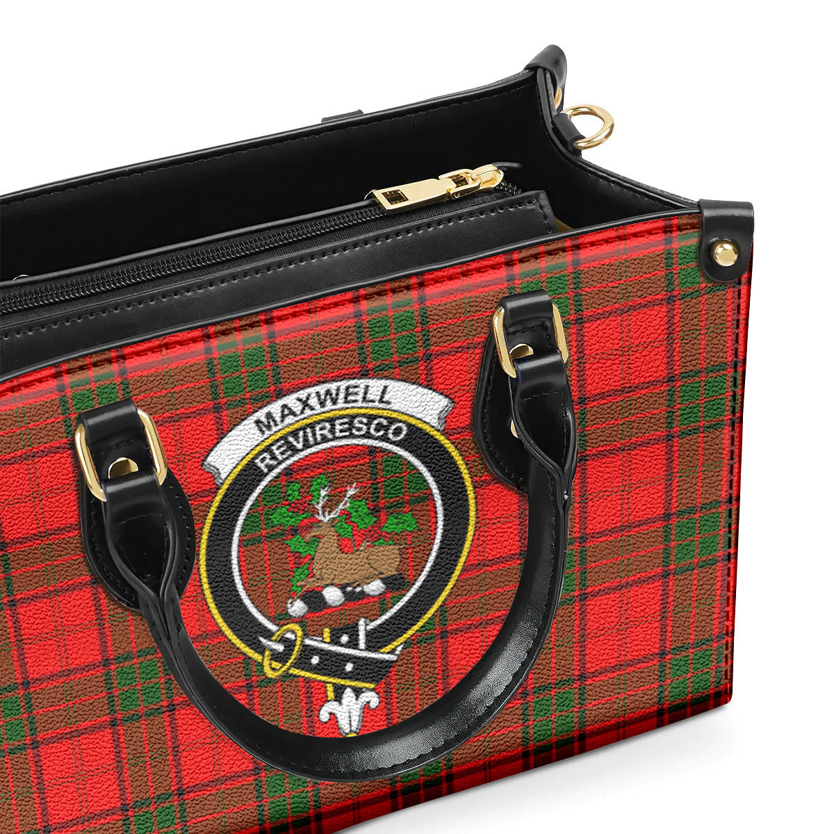 Maxwell Modern Tartan Crest Leather Handbag