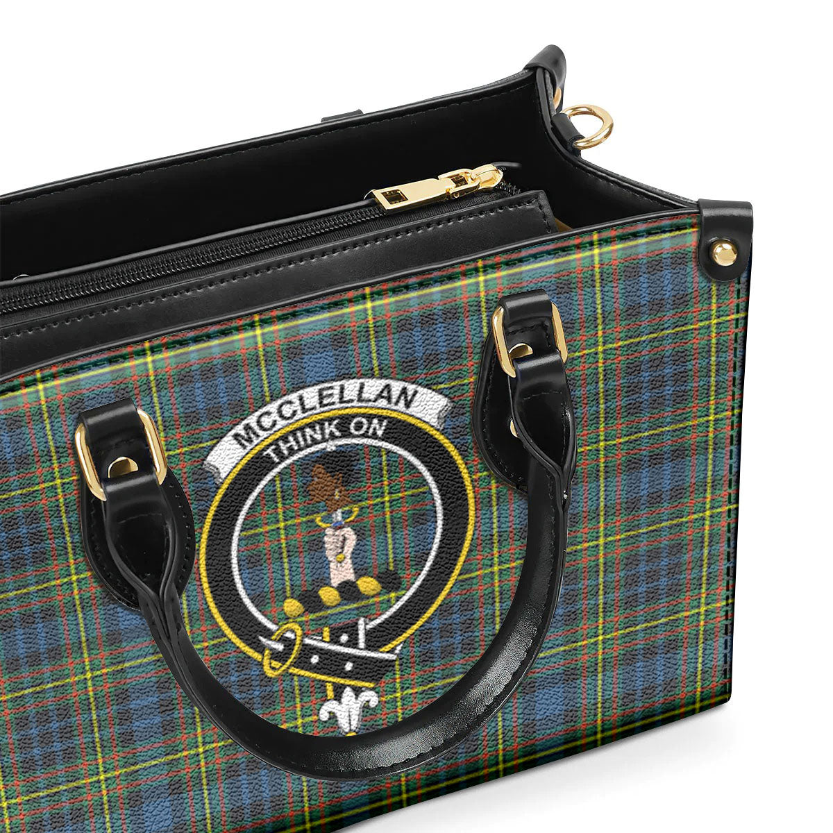 McClellan Ancient Tartan Crest Leather Handbag