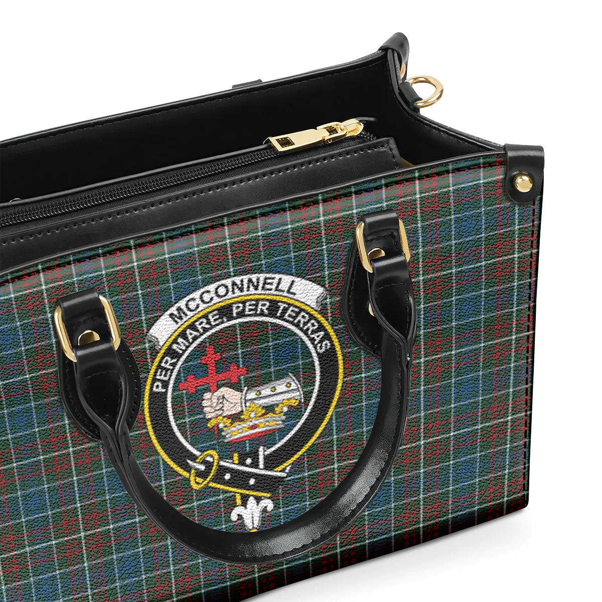 McConnell Tartan Crest Leather Handbag