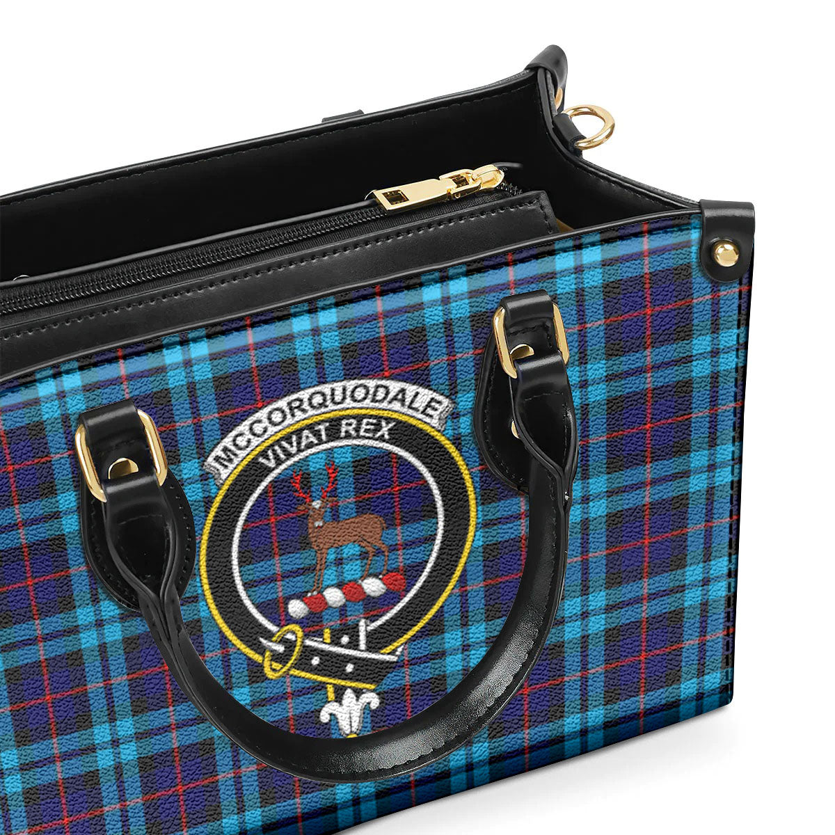 McCorquodale Tartan Crest Leather Handbag