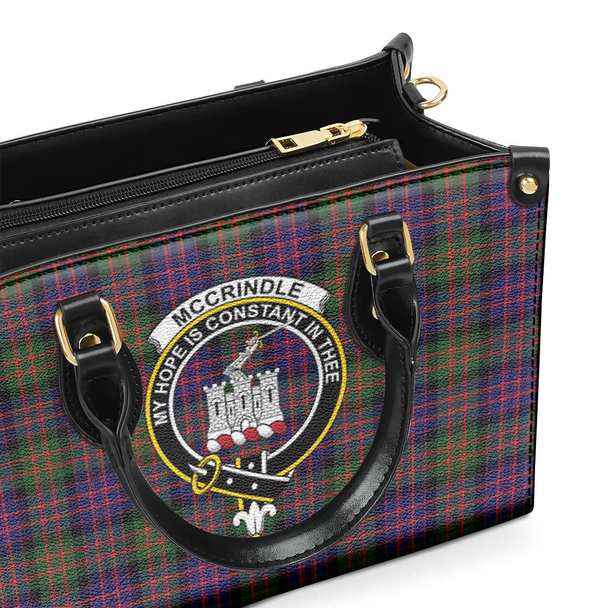 McCrindle Tartan Crest Leather Handbag