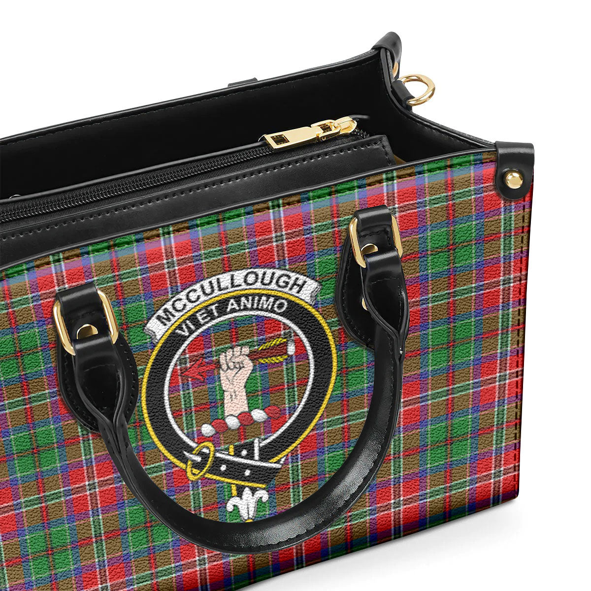 McCullough Tartan Crest Leather Handbag