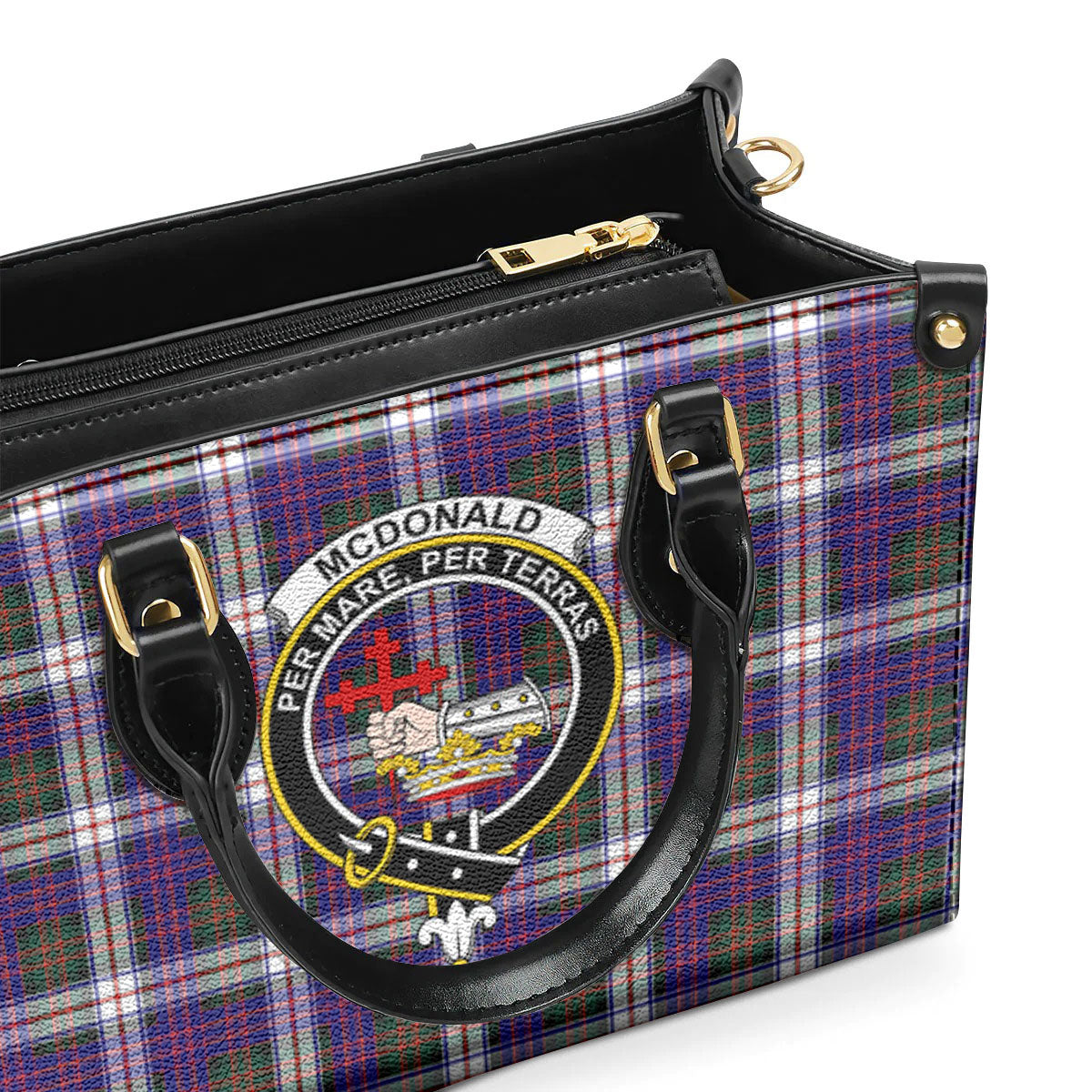 McDonald Dress Modern Tartan Crest Leather Handbag