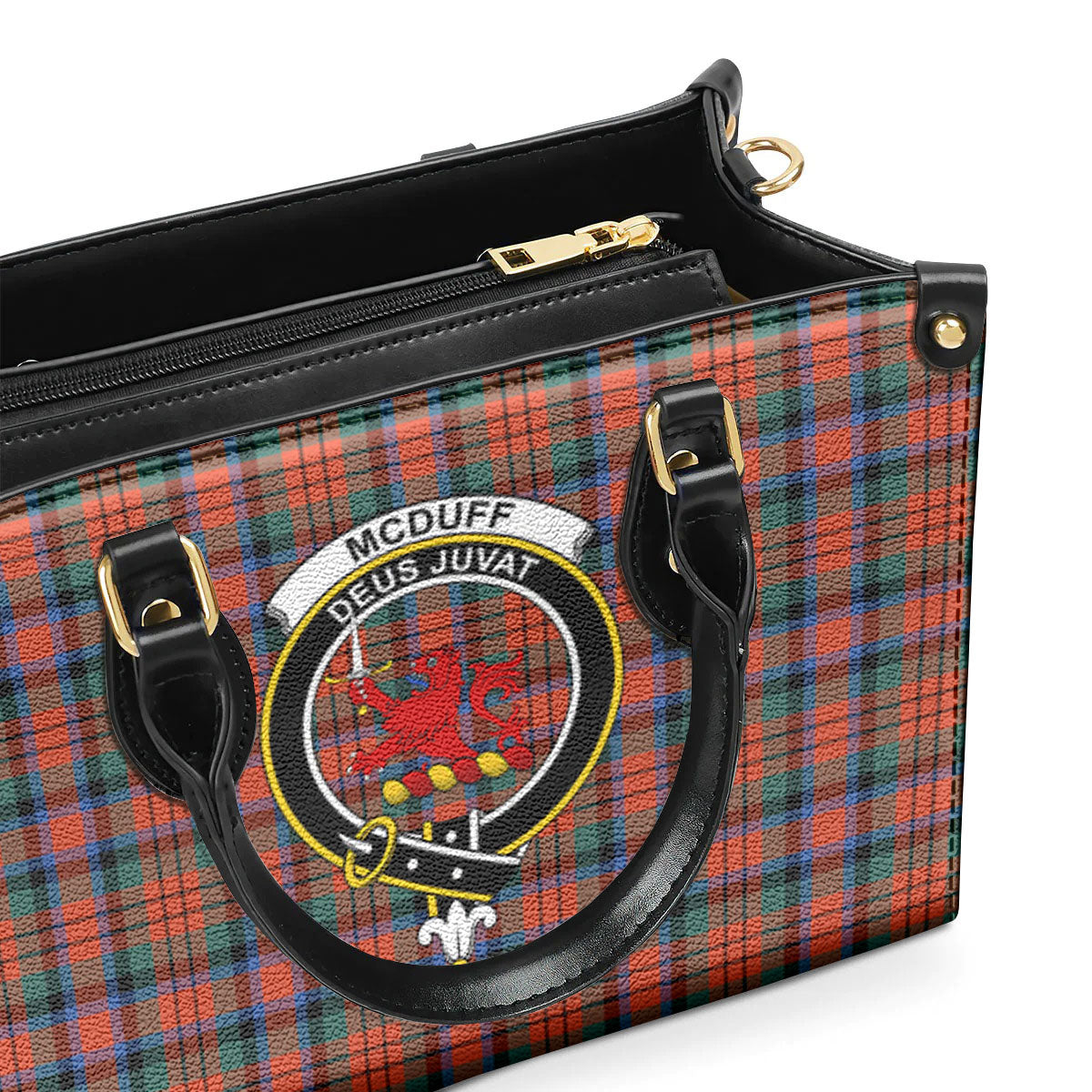 McDuff Ancient Tartan Crest Leather Handbag