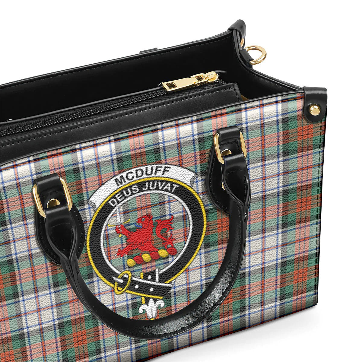 McDuff Dress Ancient Tartan Crest Leather Handbag