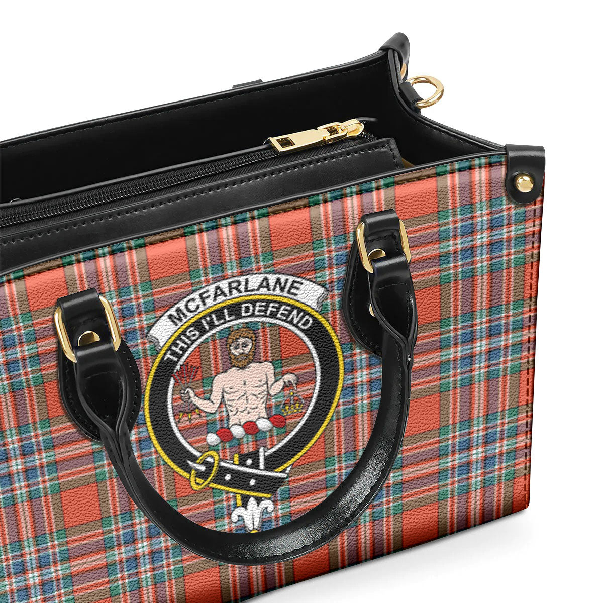 McFarlane Ancient Tartan Crest Leather Handbag