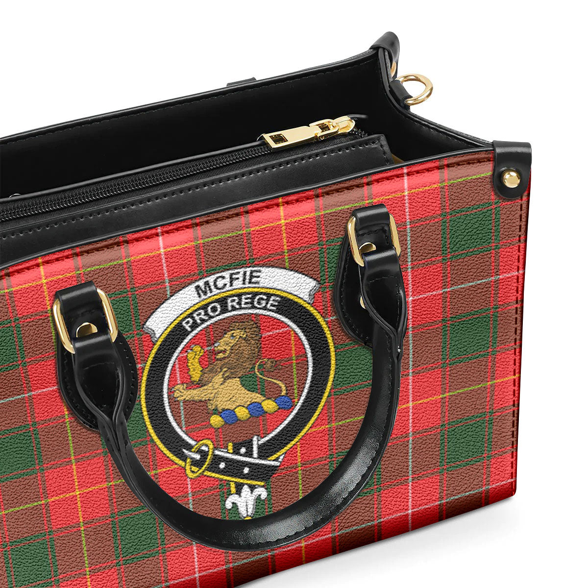 McFie Tartan Crest Leather Handbag