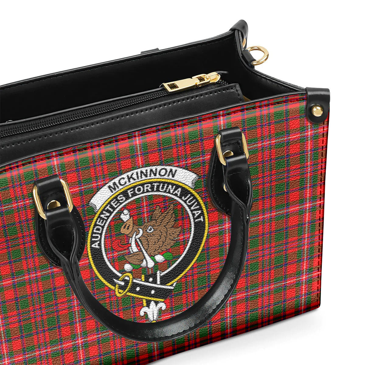 McKinnon Modern Tartan Crest Leather Handbag