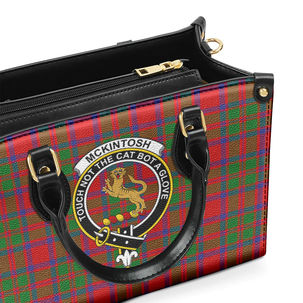 McKintosh Modern Tartan Crest Leather Handbag