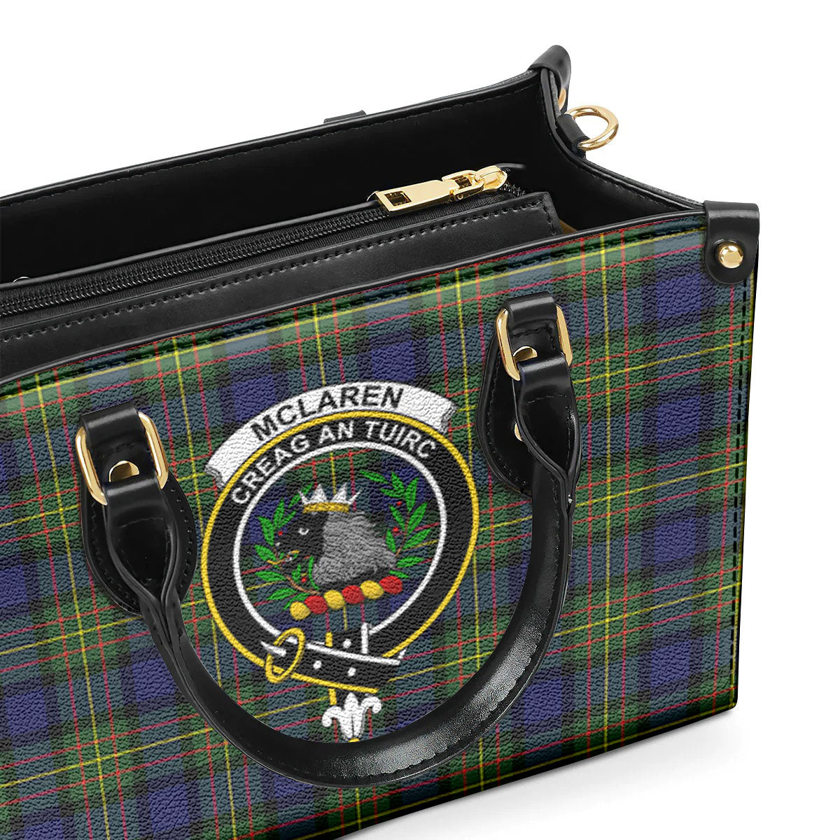 McLaren Modern Tartan Crest Leather Handbag