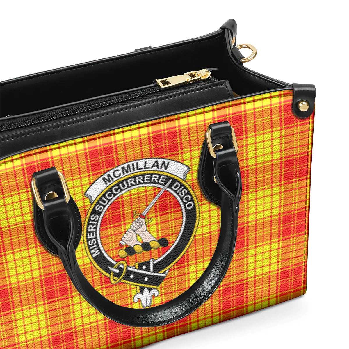 McMillan Clan Tartan Crest Leather Handbag