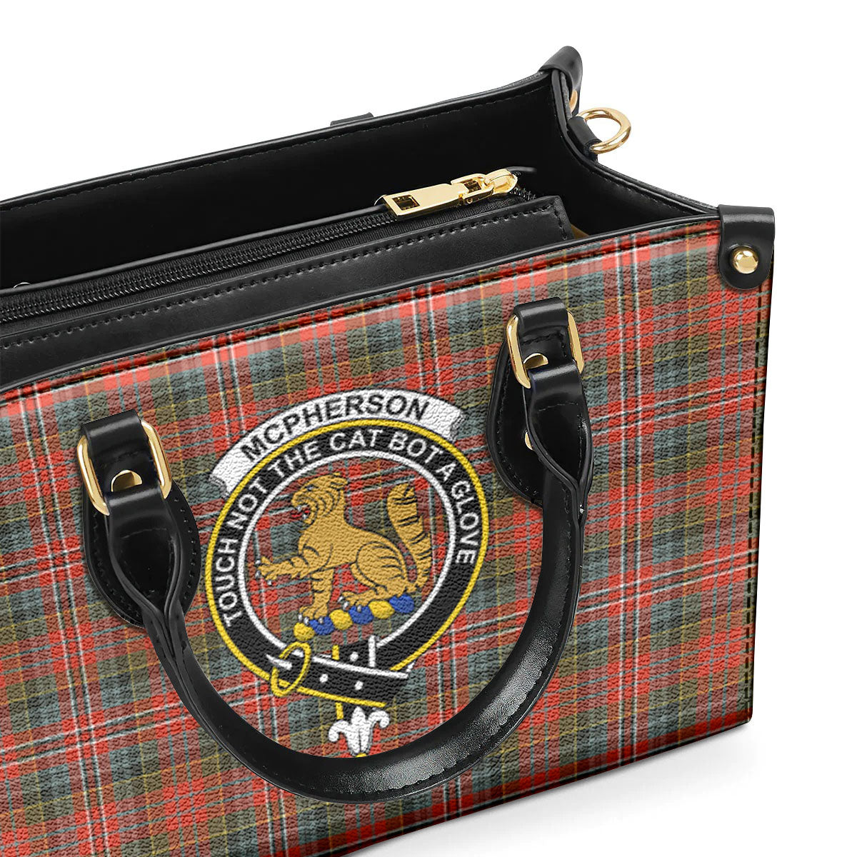 McPherson Weathered Tartan Crest Leather Handbag