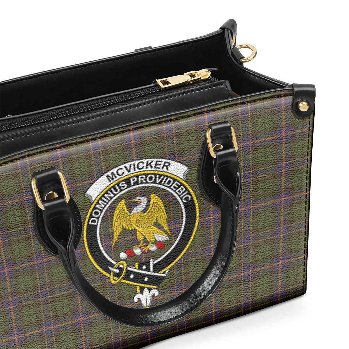 McVicker Tartan Crest Leather Handbag