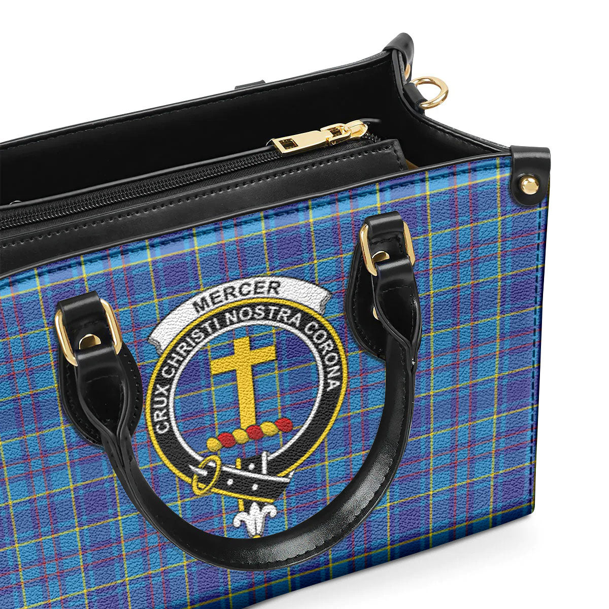 Mercer Modern Tartan Crest Leather Handbag