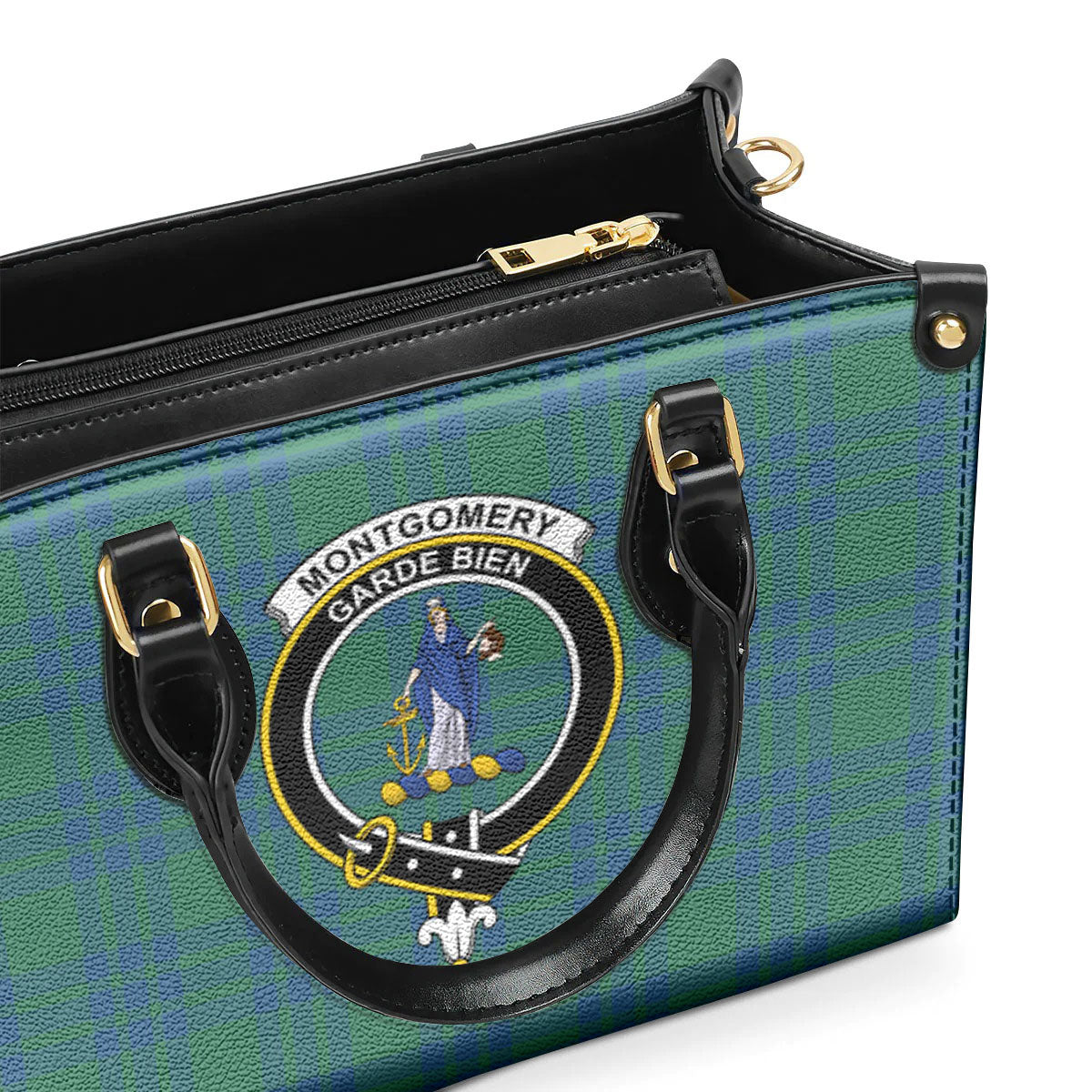 Montgomery Ancient Tartan Crest Leather Handbag