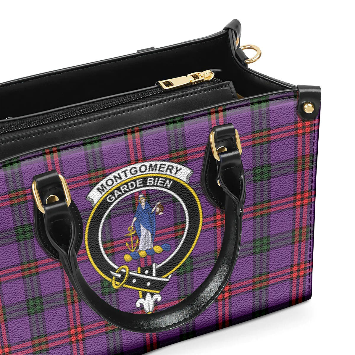 Montgomery Modern Tartan Crest Leather Handbag