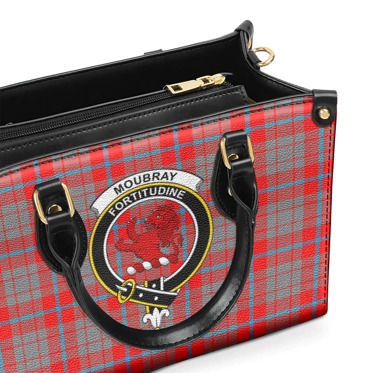 Moubray Tartan Crest Leather Handbag