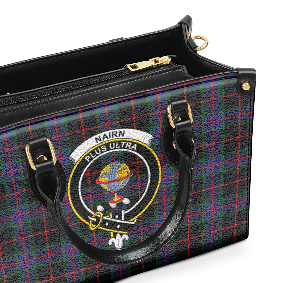 Nairn Tartan Crest Leather Handbag