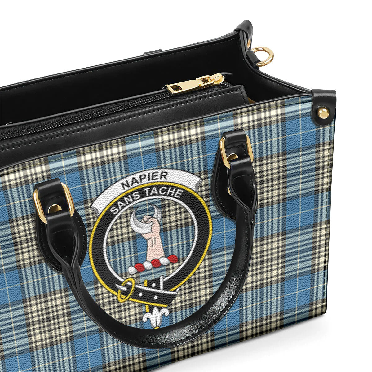 Napier Ancient Tartan Crest Leather Handbag