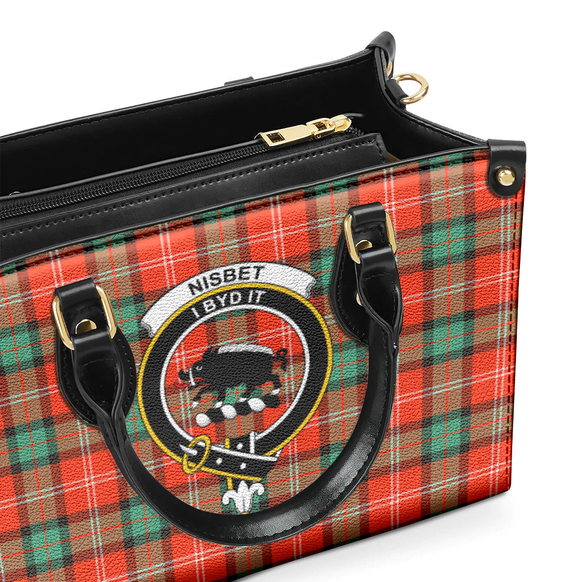 Nisbet Ancient Tartan Crest Leather Handbag